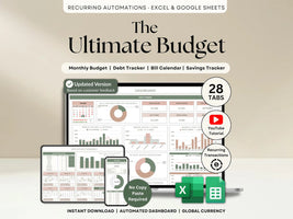 Track spending, pay off debt, and grow your savings with one simple budgeting system built for Excel & Google Sheets.