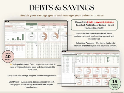 Track spending, pay off debt, and grow your savings with one simple budgeting system built for Excel & Google Sheets.