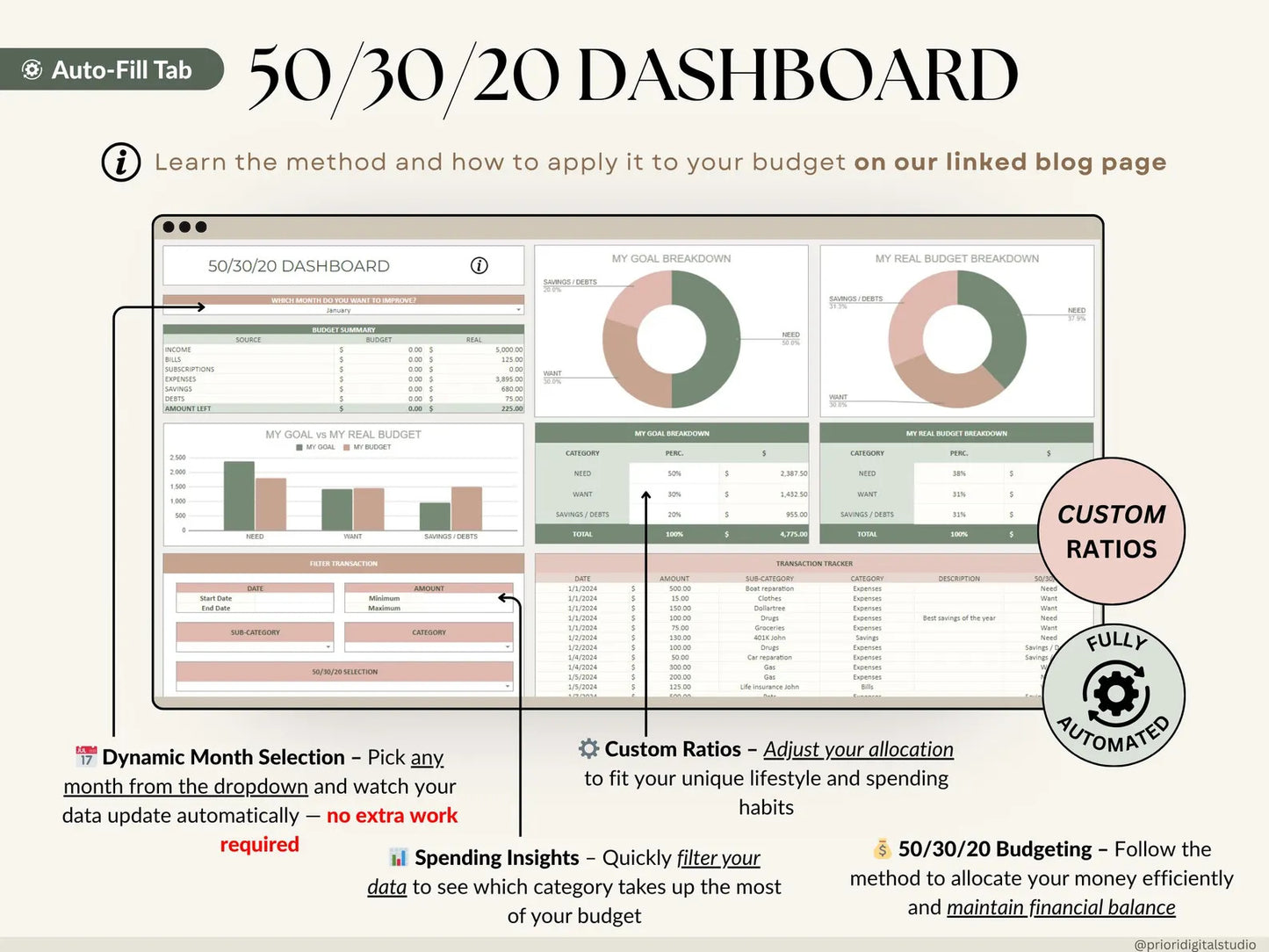 Track spending, pay off debt, and grow your savings with one simple budgeting system built for Excel & Google Sheets.