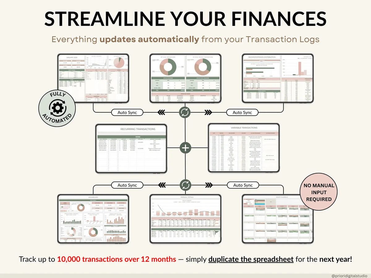 Track spending, pay off debt, and grow your savings with one simple budgeting system built for Excel & Google Sheets.